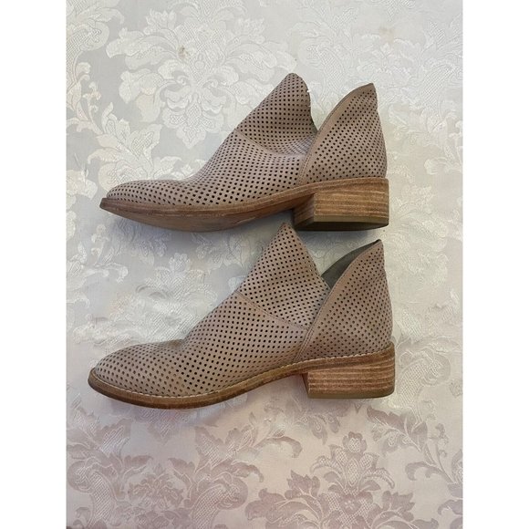 Eileen Fisher Leaf Split Booties Soft Suede Size 7.5 Vero Cuoio Tan Comfort - Picture 9 of 11